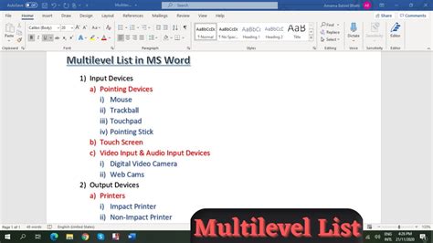 Multilevel List In Ms Word Create And Modify Multilevel List In Word