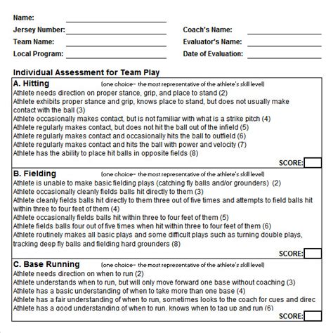 Free Skills Assessment Template Printable Templates