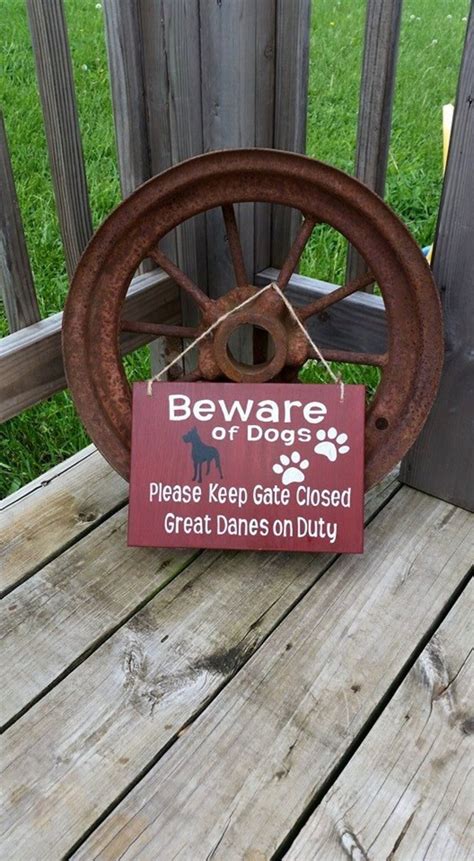 Beware Of Dog Sign Please Keep Gate Closed Great Dane On Etsy