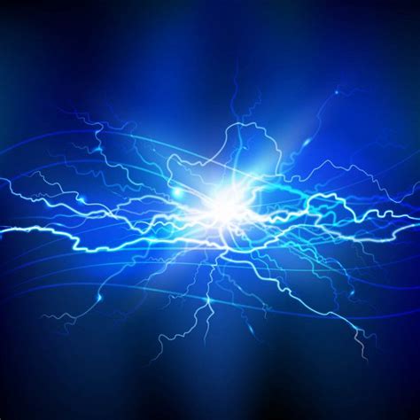 Download Blue Lightning Realistic Background With A Bright Bunch Of