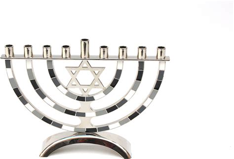 Quality Judaica Modern Hanukkah Menorah With Star Of David