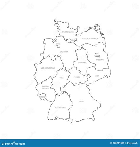 Germany Political Map Of Administrative Divisions Stock Illustration Illustration Of Local