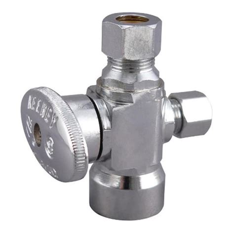 2902pclf Quarter Turn Shut Off Valve 3 Way Chrome Plated 05 X 037 X