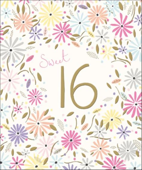 Sweet 16 Happy 16th Birthday Greeting Card Cards