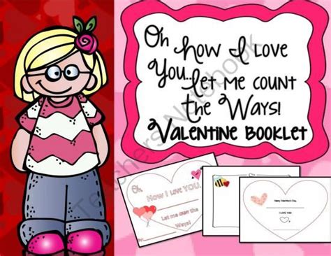 Valentine Booklet Oh How I Love You Let Me Count The Ways From