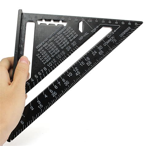 260x185x185mm metric aluminum alloy triangle ruler black triangular rule