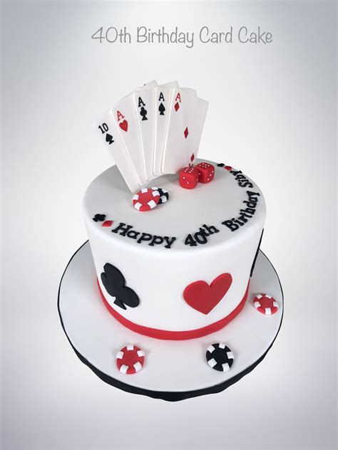 Size 2.5x3.5 (standard deck size) 40th Birthday Playing Cards Cake | Cake, Cool cake designs, Drip cakes