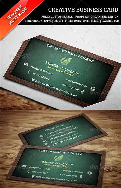All the business cards can be edited in edrawmax. 56+ Teachers Business Cards - AI, Ms Word, Publisher ...