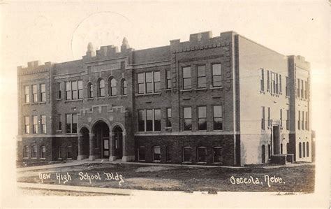 Osceola Nebraska New High School Building Exterior Real Photo Postcard