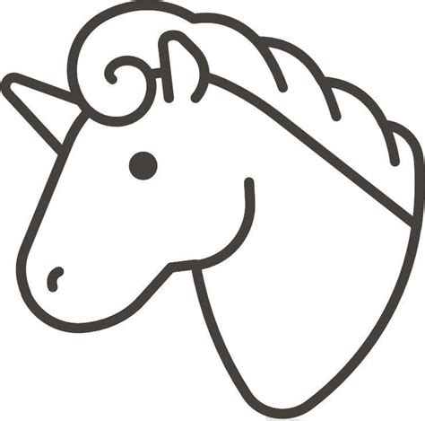 Easy Unicorn Head Coloring Pages
