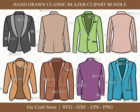 Classic Blazer Clipart Blazer Svg Suit Svg Download Now Etsy