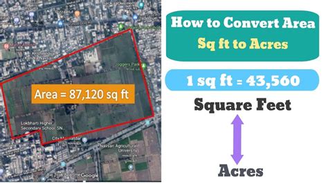 Sq Ft To Acres Area Conversion YouTube