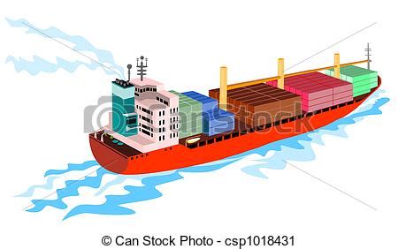 Aprende todo del seguro de transporte marítimo para que el análisis de sus diversos factores contribuya a la gestión de la logística de tu empresa. Nave de contención. Ilustración del transporte marítimo.