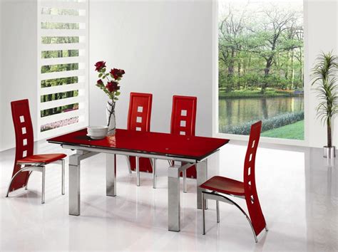 50 Red Dining Room Table And Chairs Elite Modern Furniture Check