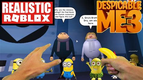 Realistic Roblox Escape The Minions Obby The Despicable Me 3 Movie
