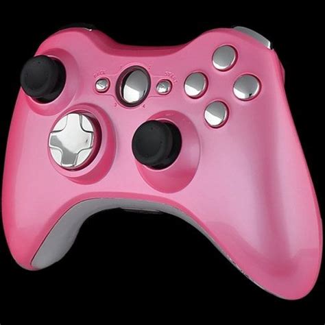 Custom New Xbox 360 Wireless Controller Pink And Chrome Game