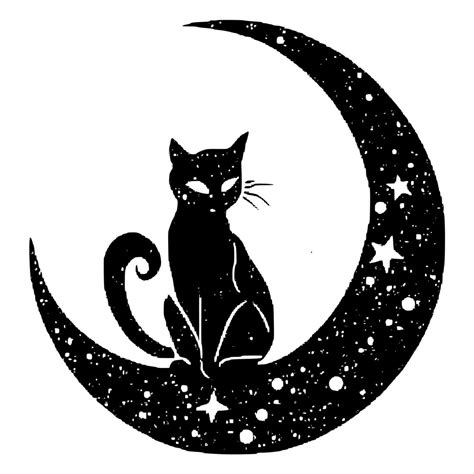 Cat In Crescent Moon Svg File For Cricut Silhouette Laser