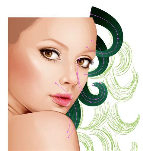 How To Create A Vector Portrait With Curly Hair In Adobe Illustrator In