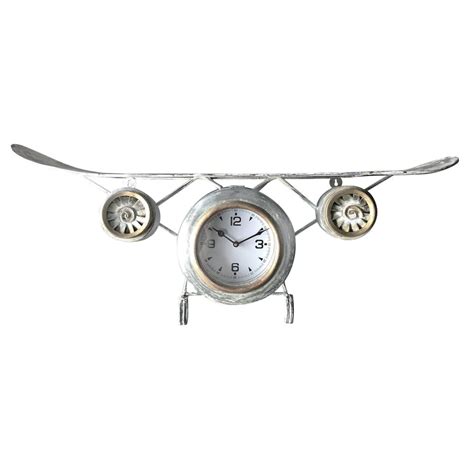 Airplane Wall Clock Polished Aviation Aluminum 36 Wingspan