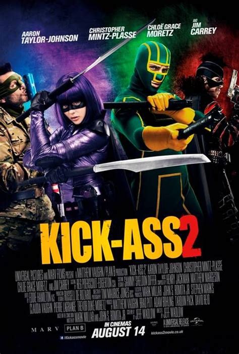 kick ass 2 poster shows kick ass hit girl colonel stars and stripes and the mother f cker