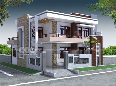 Modern Design For 2 Story House With 5 Bedrooms And Flat Roof