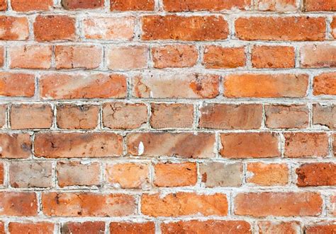 Old Red Brick Wall Close Up Seamless Background Texture Stock Image