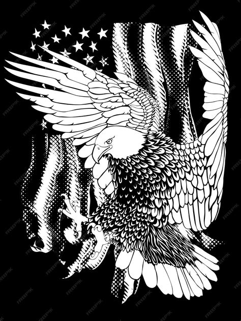 Premium Vector American Fly Eagle Flag American Eagle Flag Usa Flag