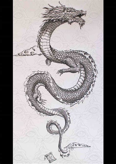 Traditional Japanese Art Dragon Japanese Dragon Simple English