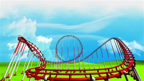 Fun Park Roller Coaster Animation Stock Motion Graphics Sbv