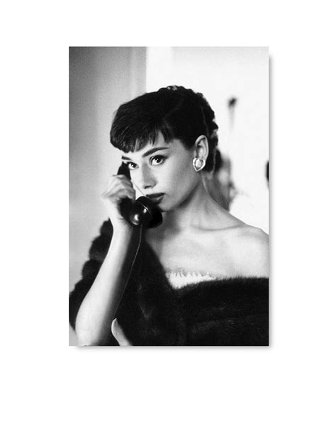 Audrey Hepburn Poster Wall Art Monochrome Portrait Home Decor Etsy