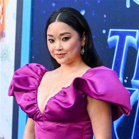 Lana Condor Poses With Her Fiancé In A Plunging Corset Dress