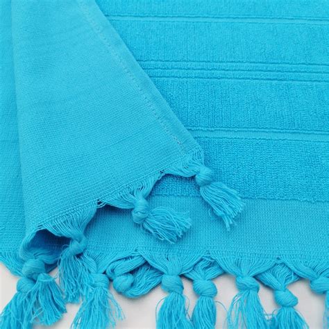 Mini Terry Turkish Peshtemal Towel 45x90 Cm Cotton Color Turquoise Blue