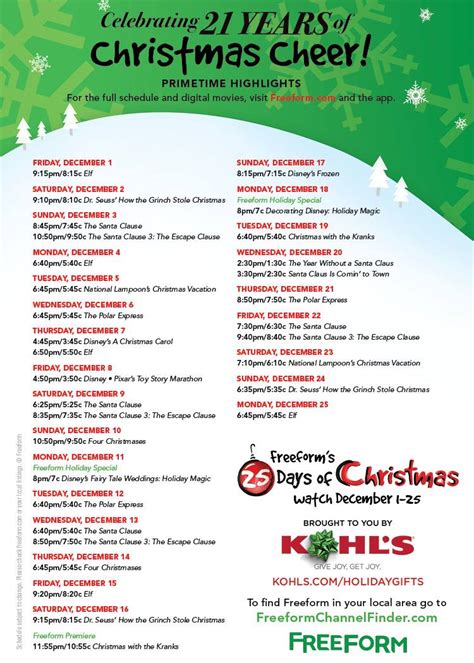 He convinced me that this was a good movie, and that's a miracle on 34th street. 25 Days of Christmas schedule released: Freeform times for ...