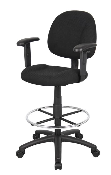 Boss Ergonomic Works Adjustable Drafting Chair With Adjustable Arms And