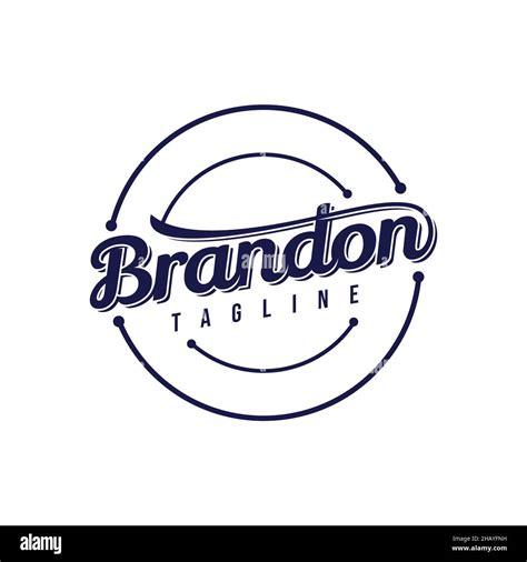 Brandon Letter Emblem Design Template Handwriting Name Logo With Creative Vector Template For