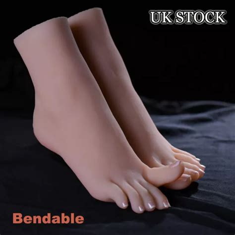 Silicone Feet With Bone Model Bendable Toes Display Female Lifelike