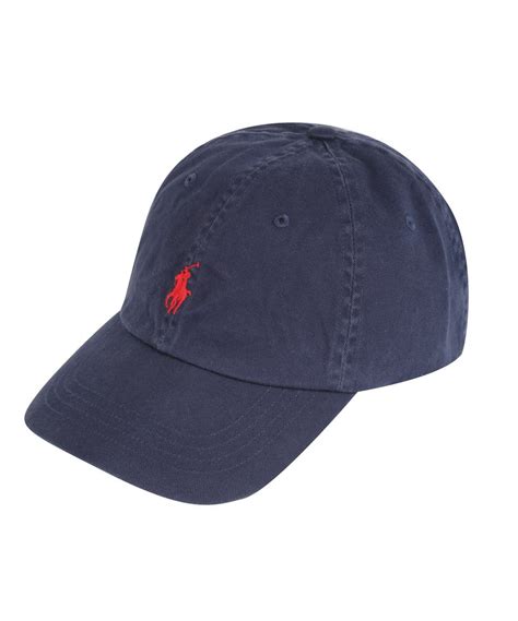 Lyst Polo Ralph Lauren Navy And Red Logo Cap In Blue For Men