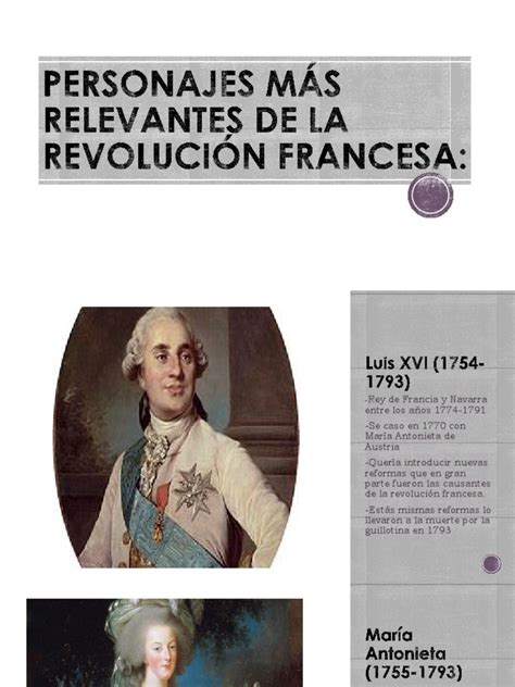 Personajes Mas Importantes De La RevoluciÓn Francesa Revolución