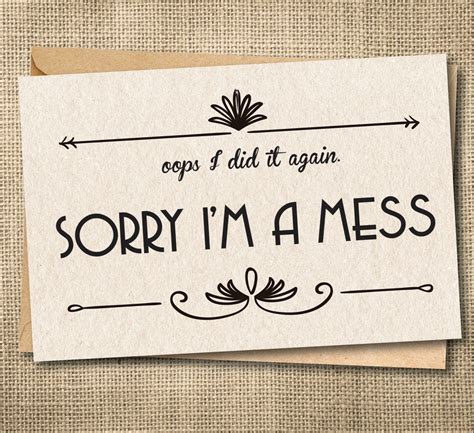 Im Sorry Card Apology Card I Messed Up Card Custom