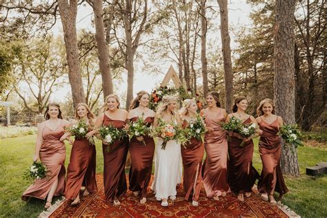 Rust Color Palette For Bridesmaids Revelry Dresses In Desert Rose Cinnamon Rose Terracotta