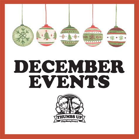 December Event Calendar Thumbs Up