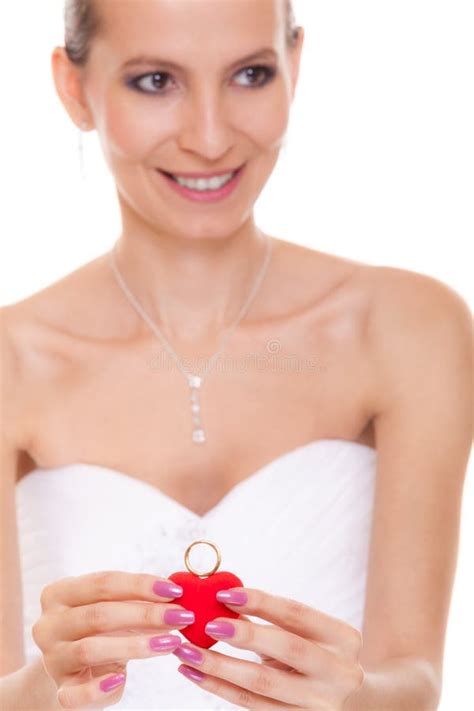 Excited Bride Woman Showing Engagement Ring Box Stock Image Image Of Engaged Open 65689511