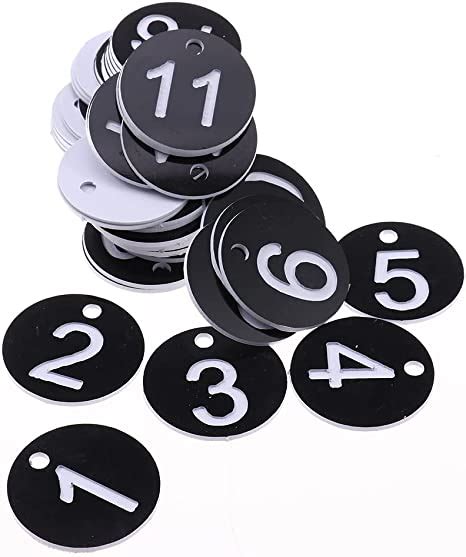 50pcs Engraved Number Discs 1 100 Circular Plastic Number Table Tags