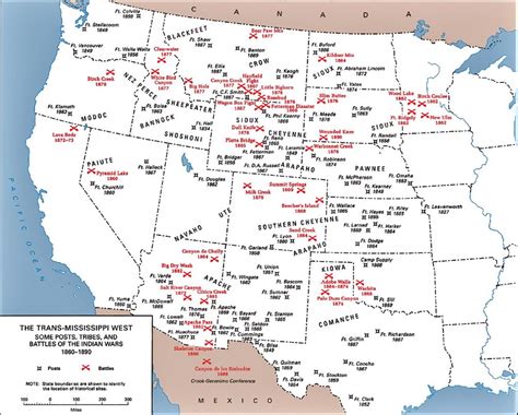 1860 1890 Posts Established Native American Tribes And Battles