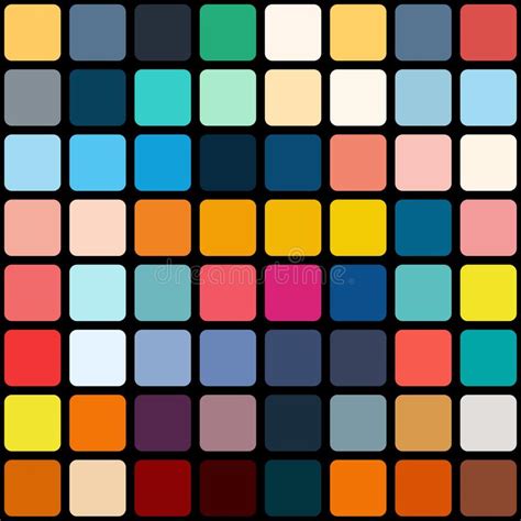 Color Palette In Bright Colors Over Black Background Seamless Stock