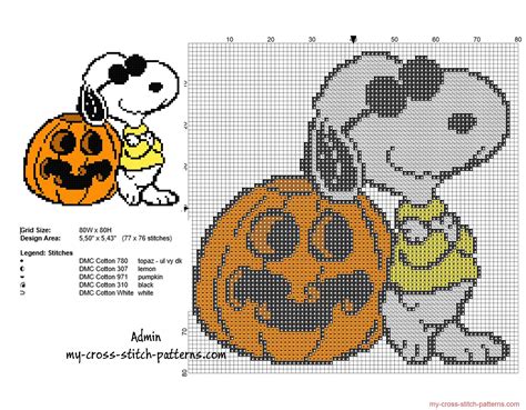 A color printer works best for this, so you can easily wall hangings, pillows, toys and placemats are just a few of the many projects you can make with free cross stitch patterns. Halloween Snoopy with a pumpkin free small cross stitch ...