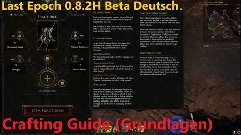Last Epoch H Beta Grundlegender Crafting Guide Deutsch Youtube