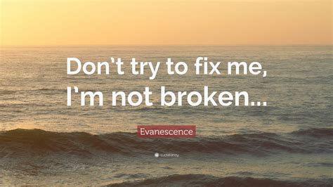 Evanescence Quote Dont Try To Fix Me Im Not Broken 12