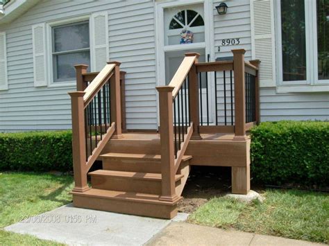 How To Build A Deck Stair Railing In 2020 Small Front Porches Designs