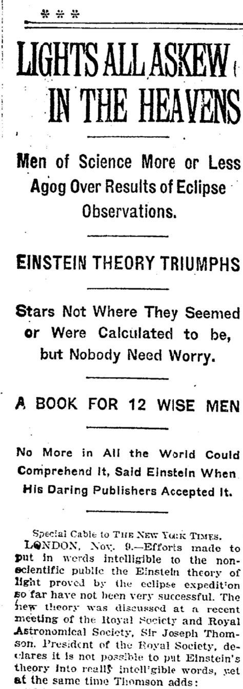 How The 1919 Solar Eclipse Made Einstein The Worlds Most Famous